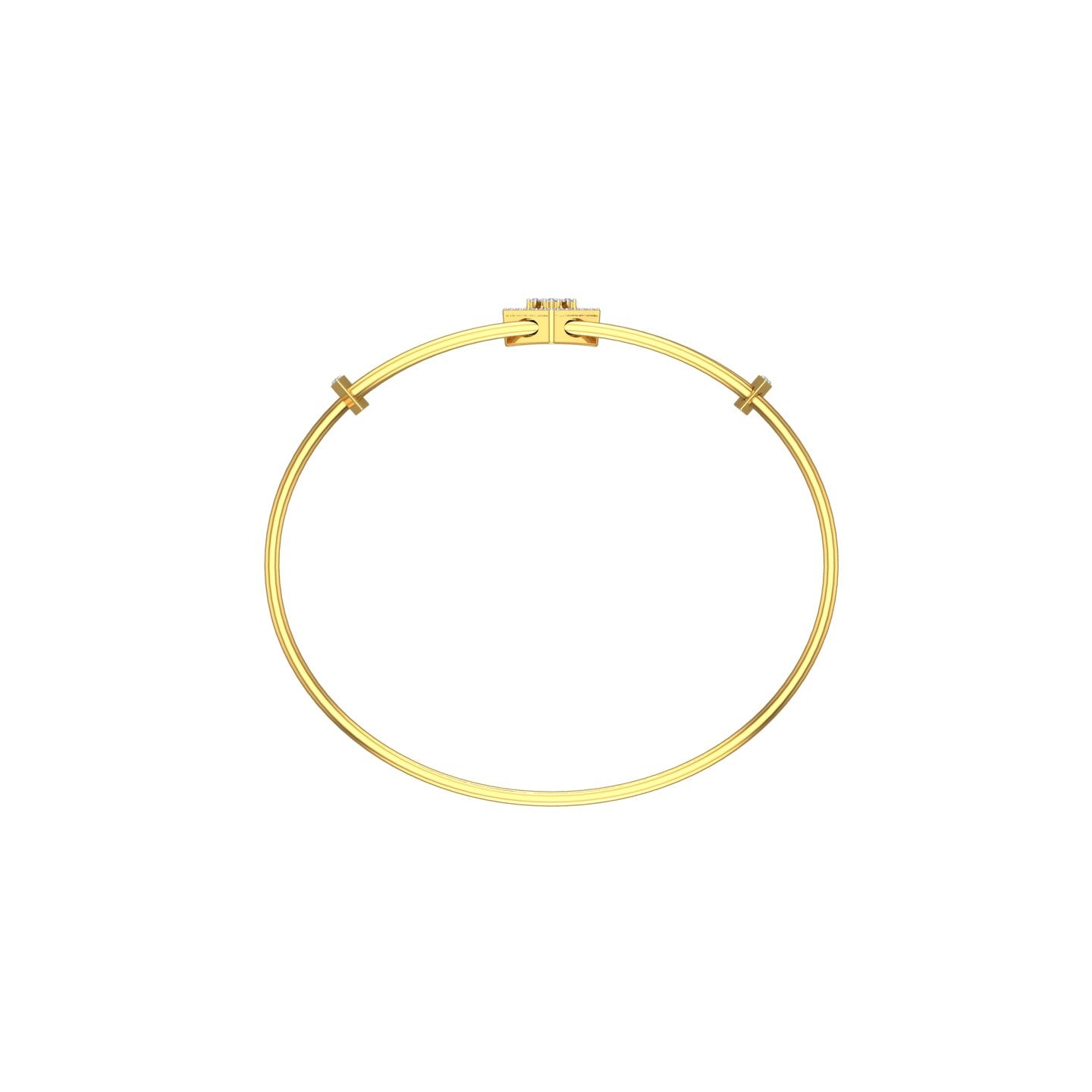 Geometric Diamond Open Cuff Bangle