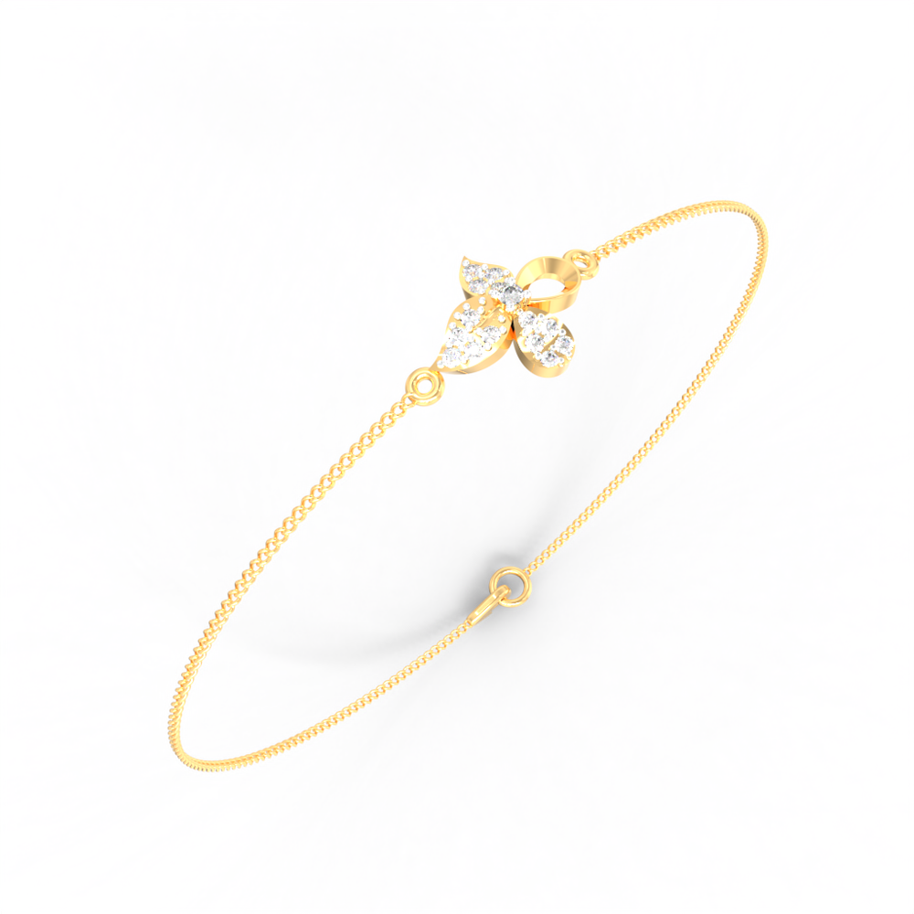 Flutter Leaf Diamond Chain Bracelet