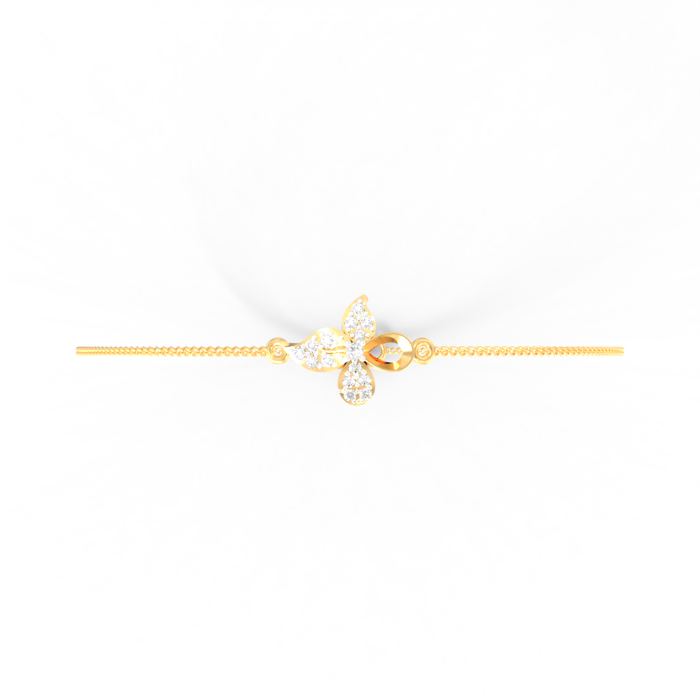 Flutter Leaf Diamond Chain Bracelet