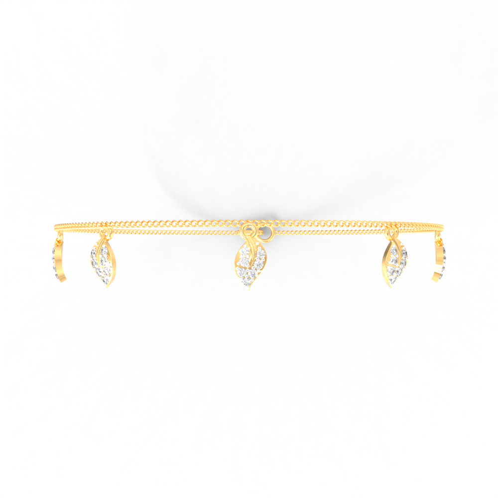 Leaf Cascade Diamond Chain Bracelet