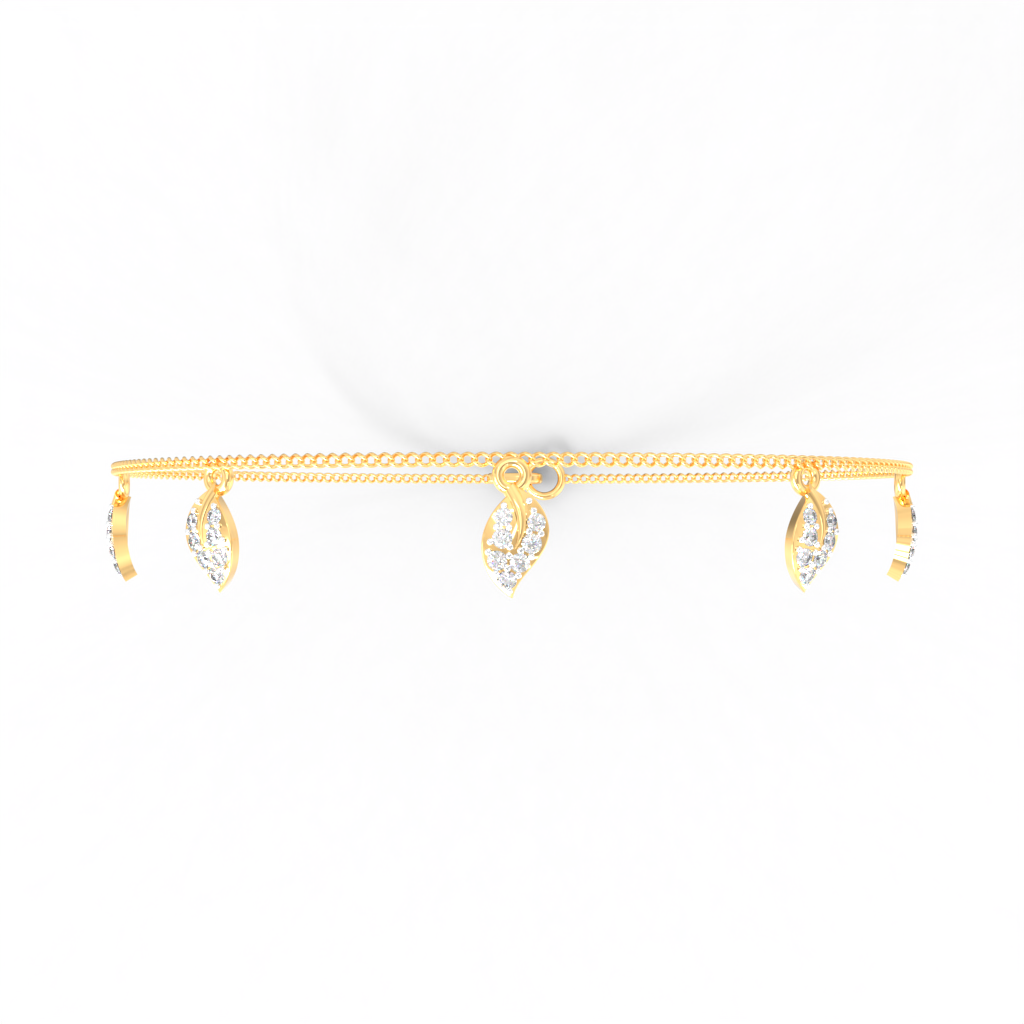 Leaf Cascade Diamond Chain Bracelet