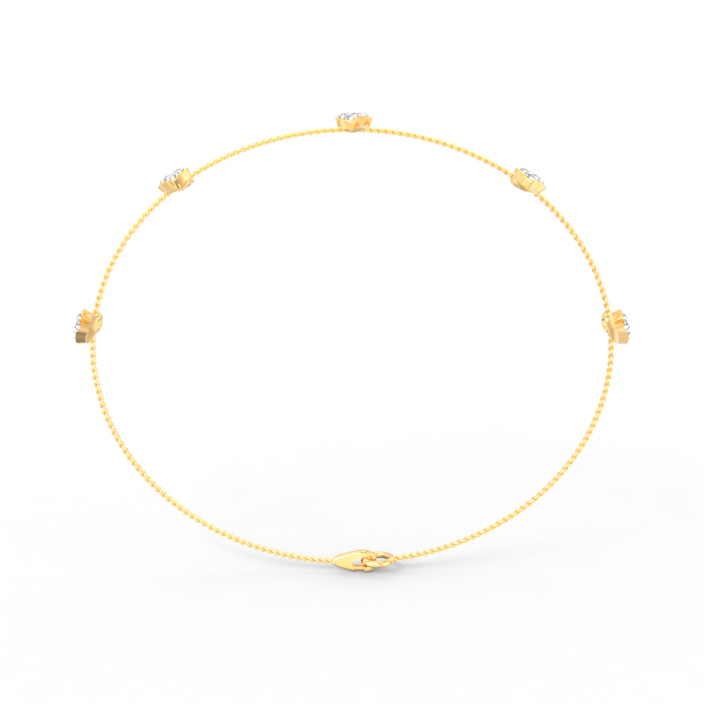 Leaf Cascade Diamond Chain Bracelet