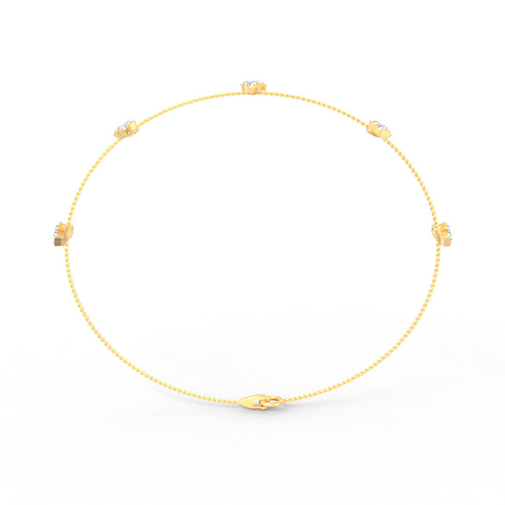 Leaf Cascade Diamond Chain Bracelet