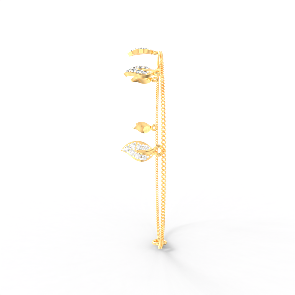 Leaf Cascade Diamond Chain Bracelet