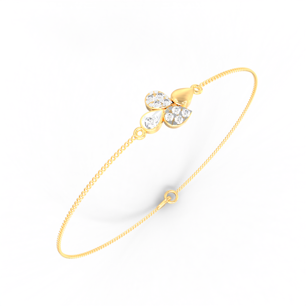 Lucky Clover Diamond Chain Bracelet