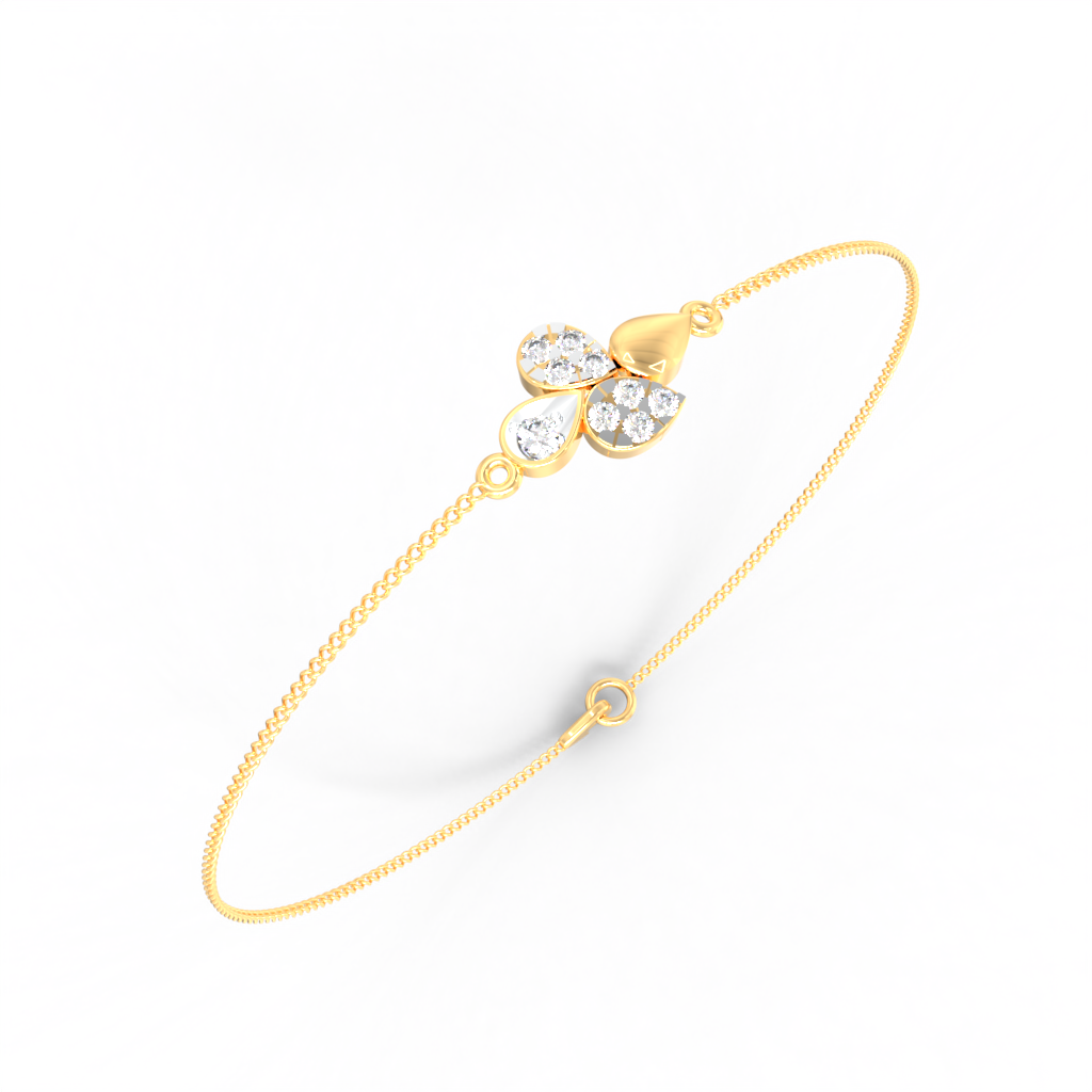 Lucky Clover Diamond Chain Bracelet