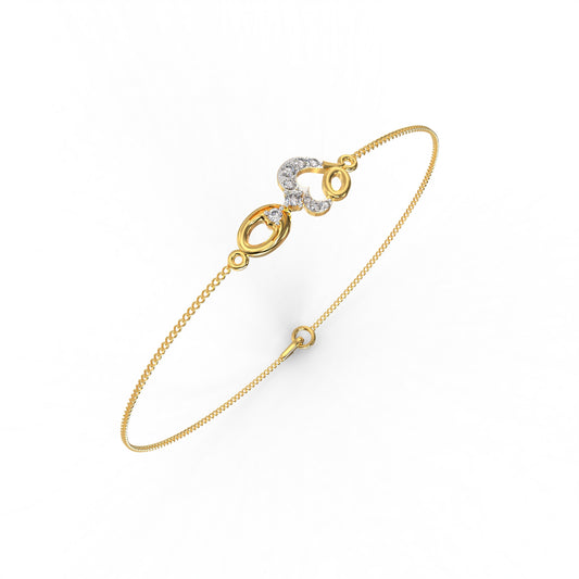 Golden Heart Infinity Bracelet