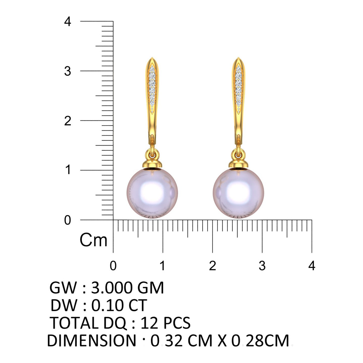 Pearl Leaf Diamond Drop Earrings