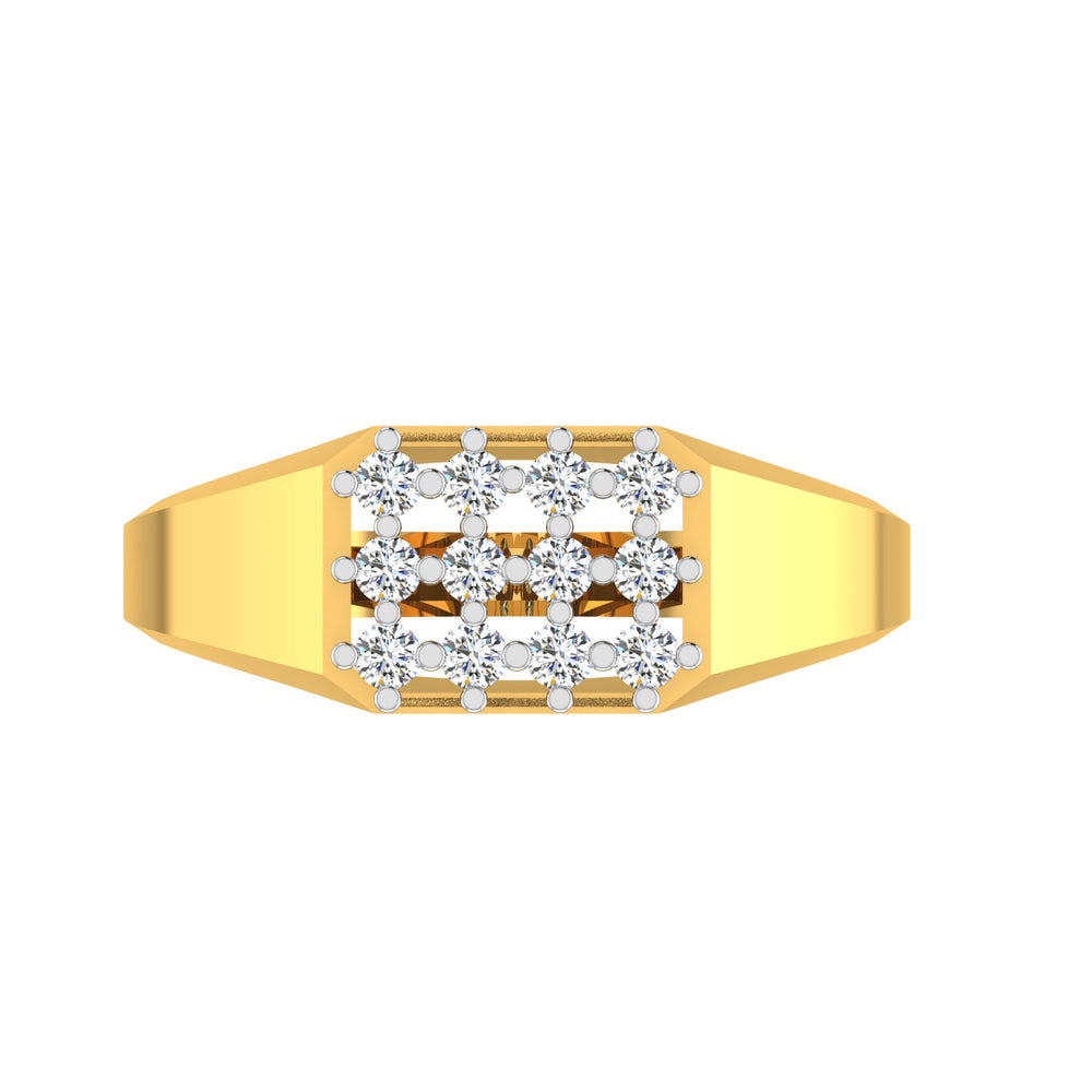 Diamond Crest Signet Ring