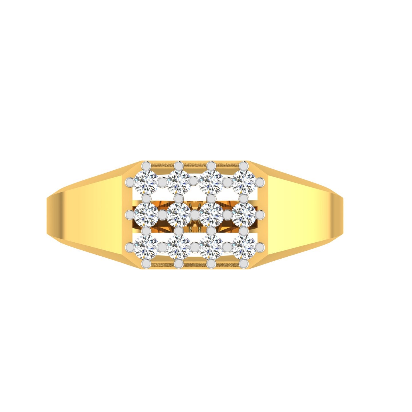 Diamond Crest Signet Ring