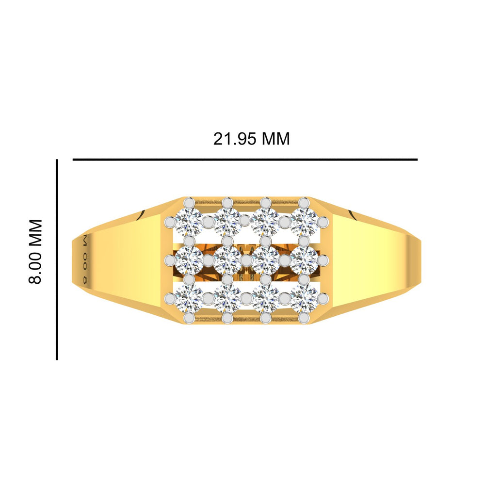 Diamond Crest Signet Ring