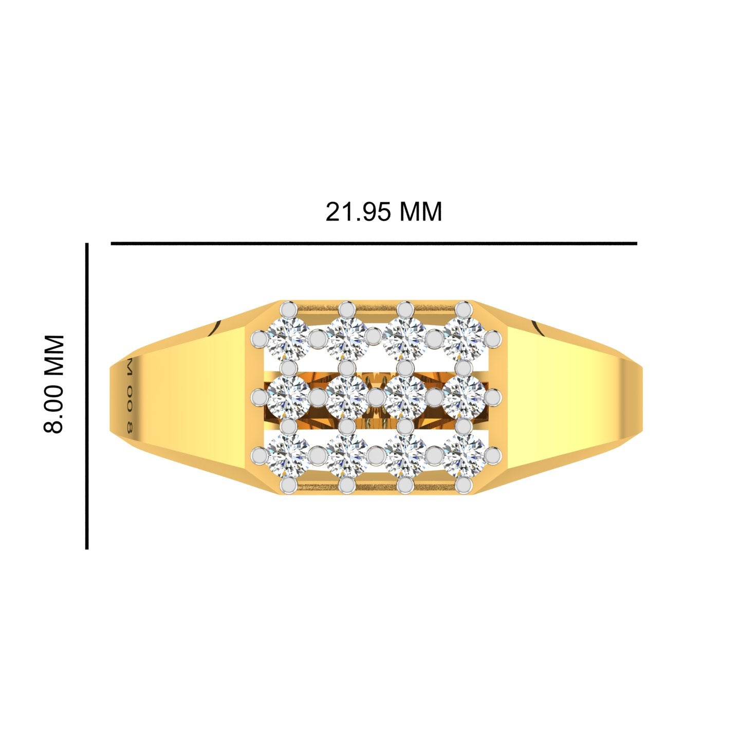 Diamond Crest Signet Ring