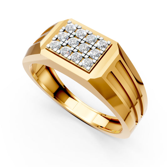 Royal Grid Diamond Gents Ring