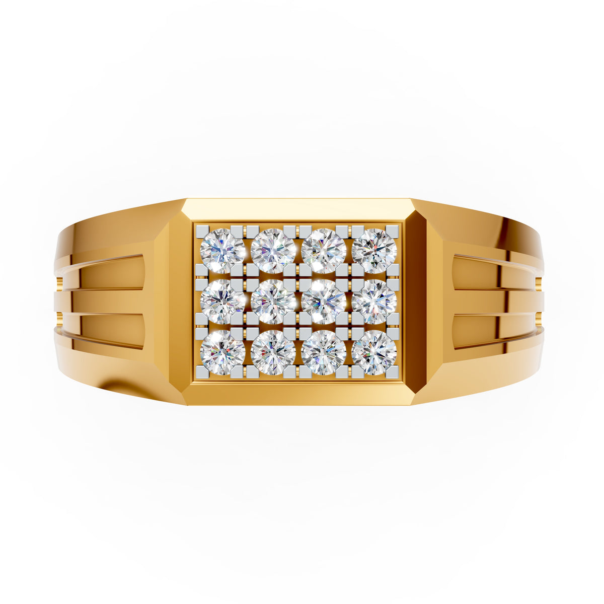 Royal Grid Diamond Gents Ring