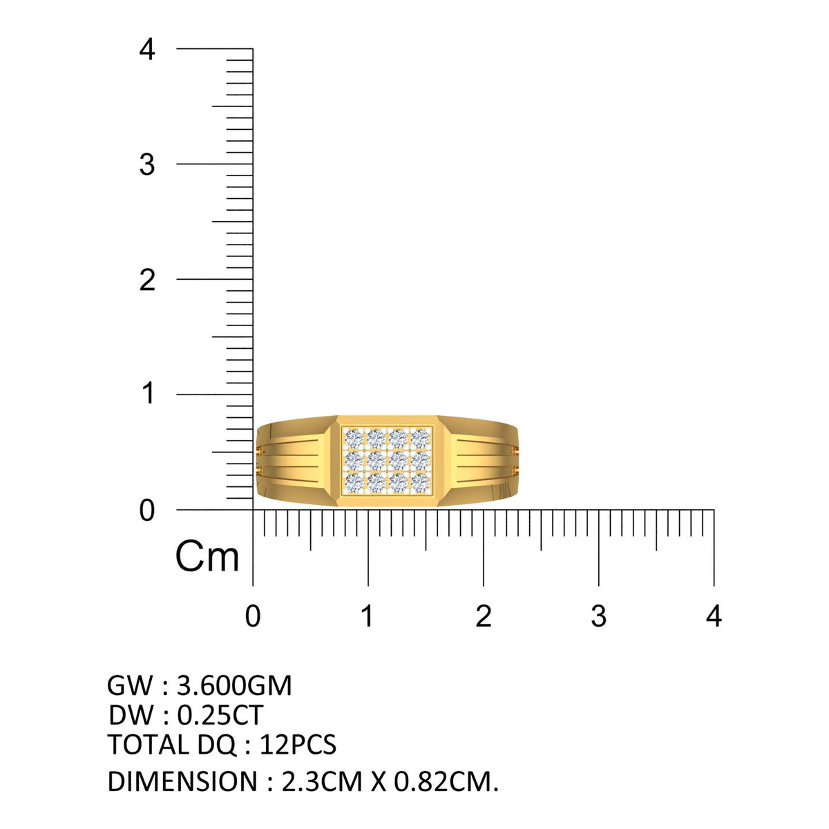 Royal Grid Diamond Gents Ring