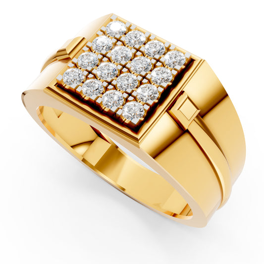 Royal Grid Diamond Gents Ring