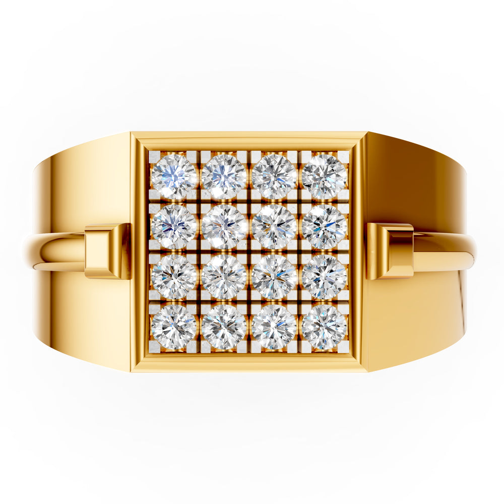 Royal Grid Diamond Gents Ring