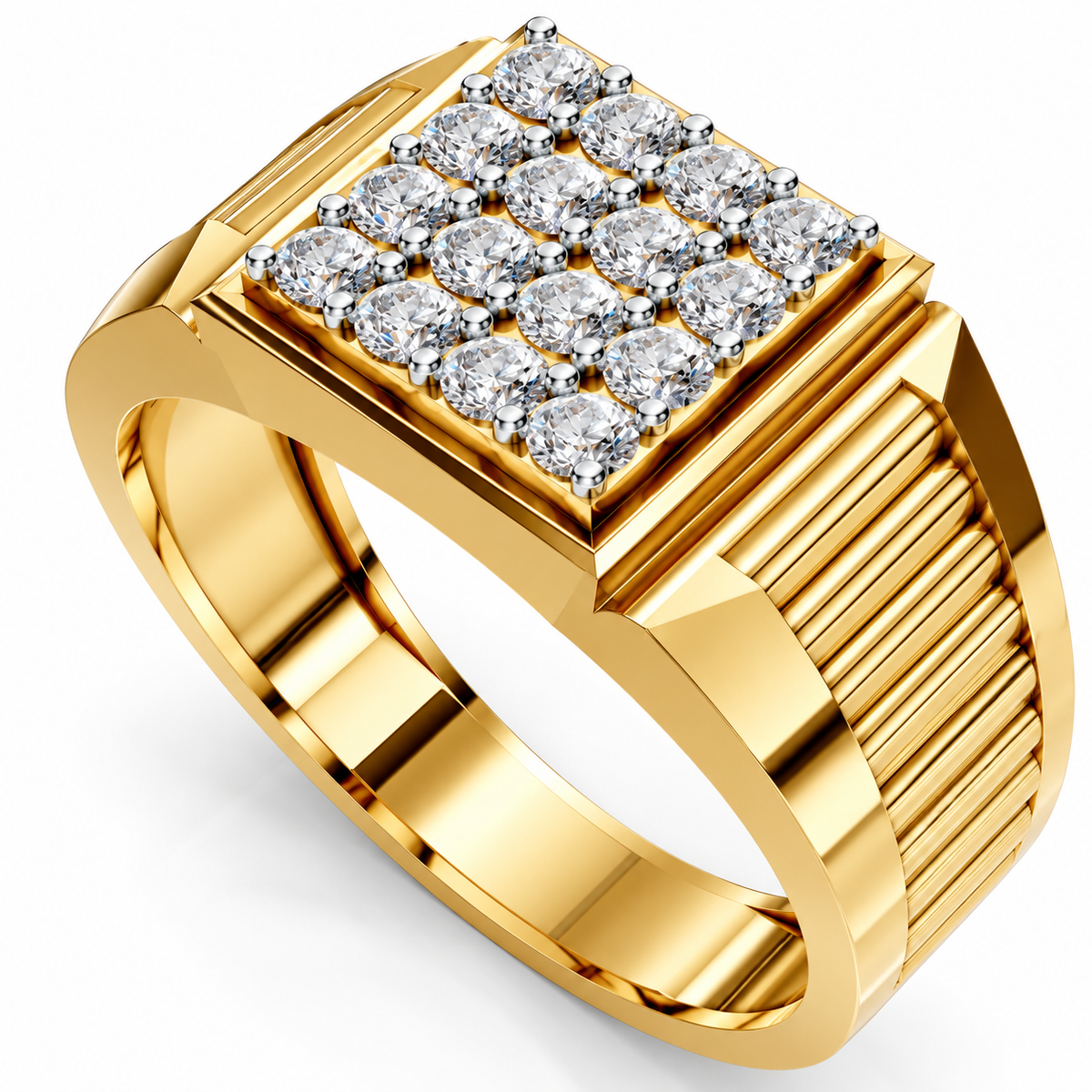 Royal Groove Diamond Gents Ring