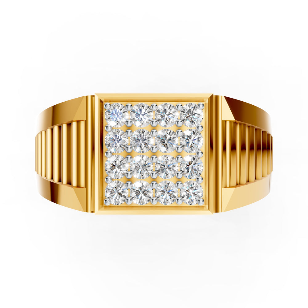 Royal Groove Diamond Gents Ring