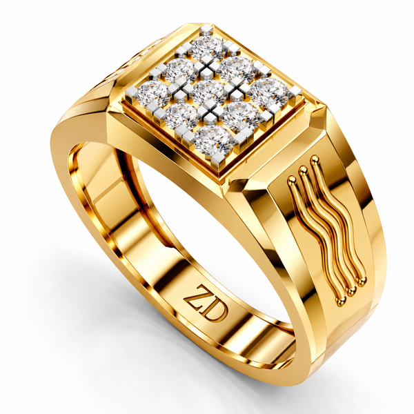 Royal Wave Diamond Gents Ring