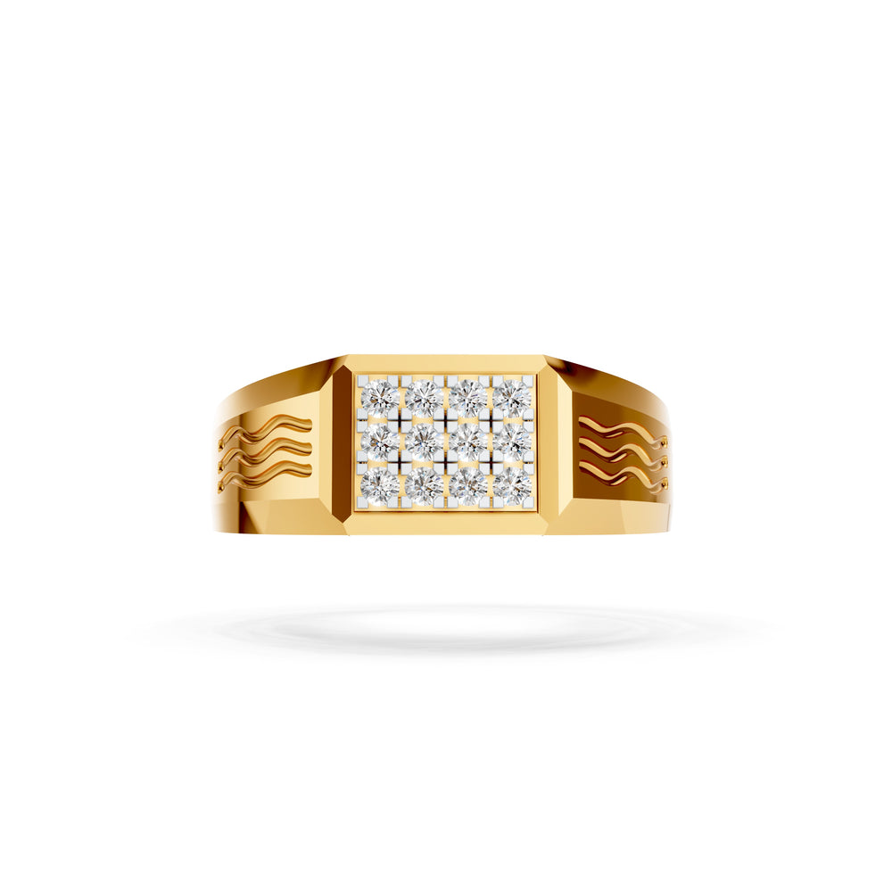 Royal Wave Diamond Gents Ring