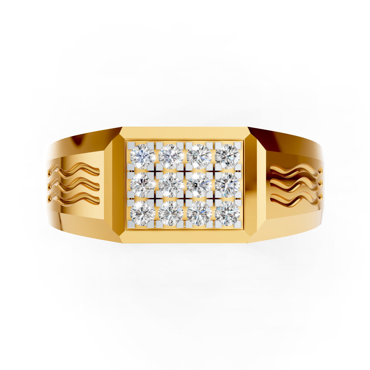Royal Wave Diamond Gents Ring