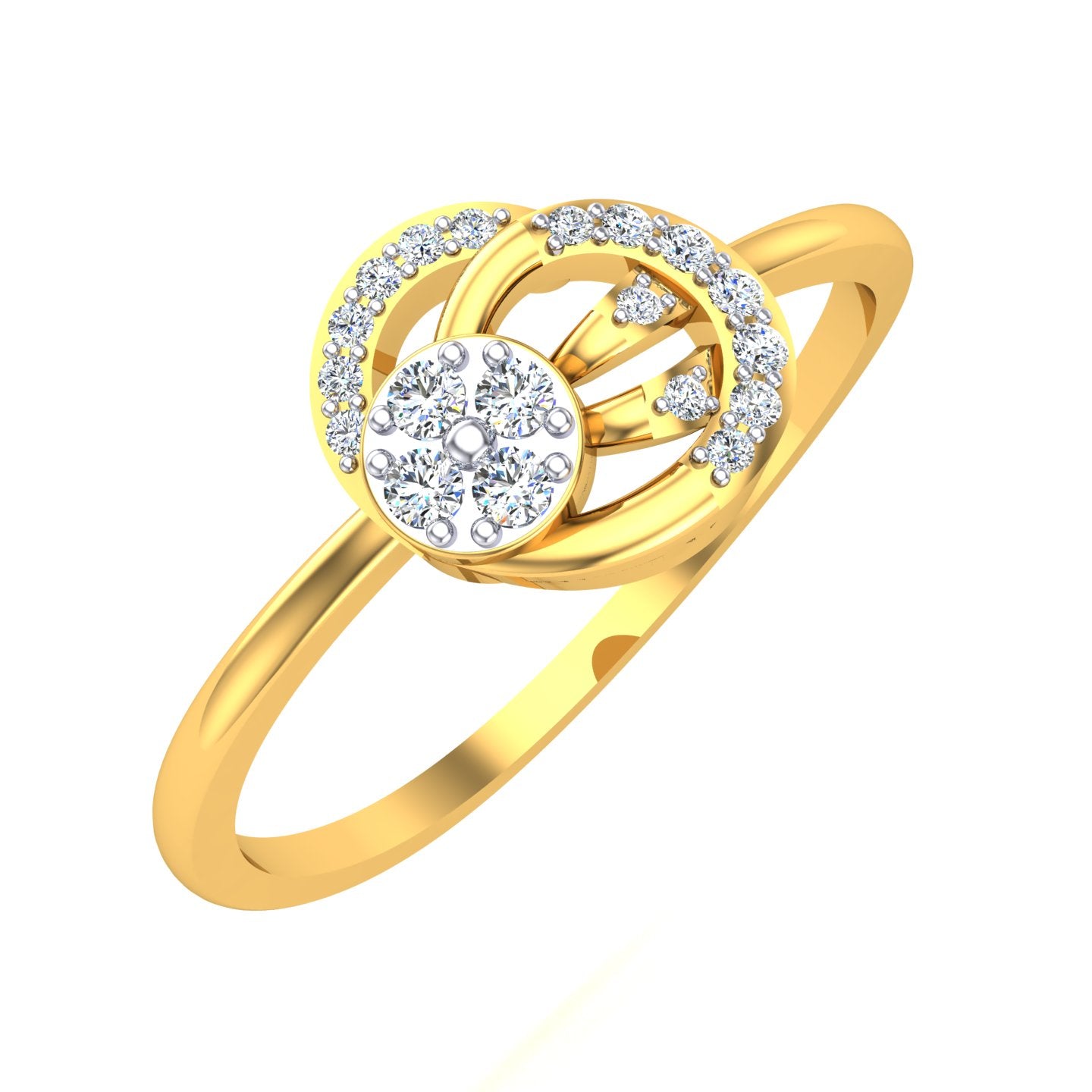 Power Orbit Diamond Halo Ring