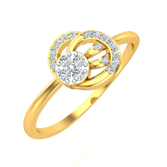 Power Orbit Diamond Halo Ring