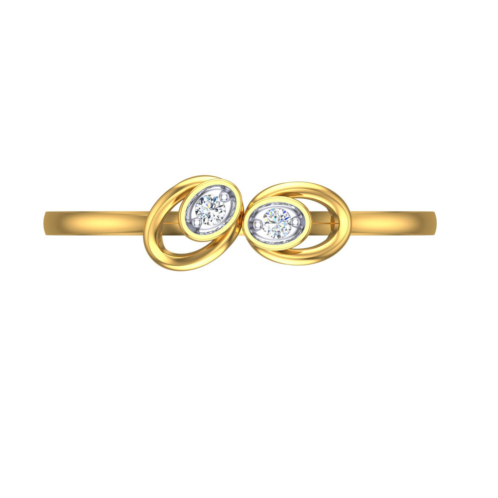Concentric Twin Oval Bypass Diamond Ring