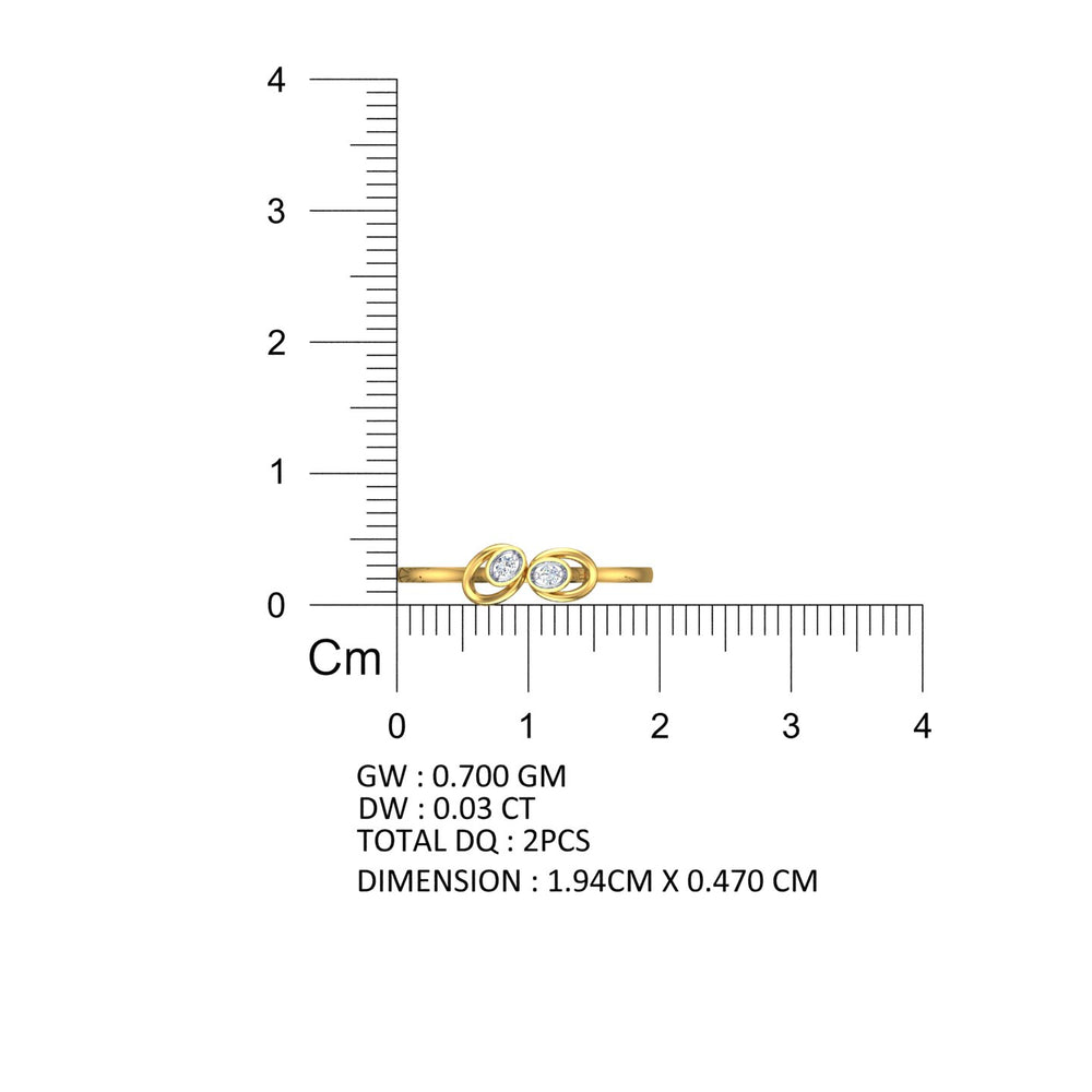 Concentric Twin Oval Bypass Diamond Ring