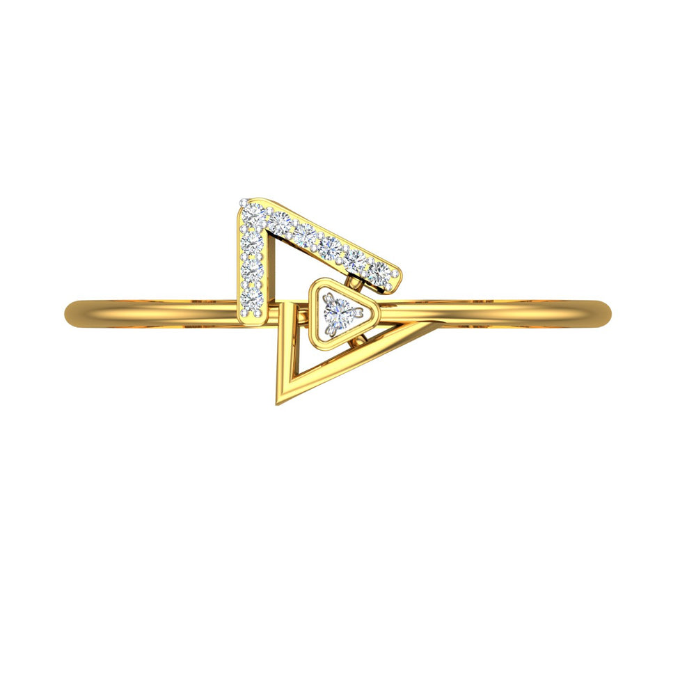 Interlocking Triangle Minimalist Chevron Ring