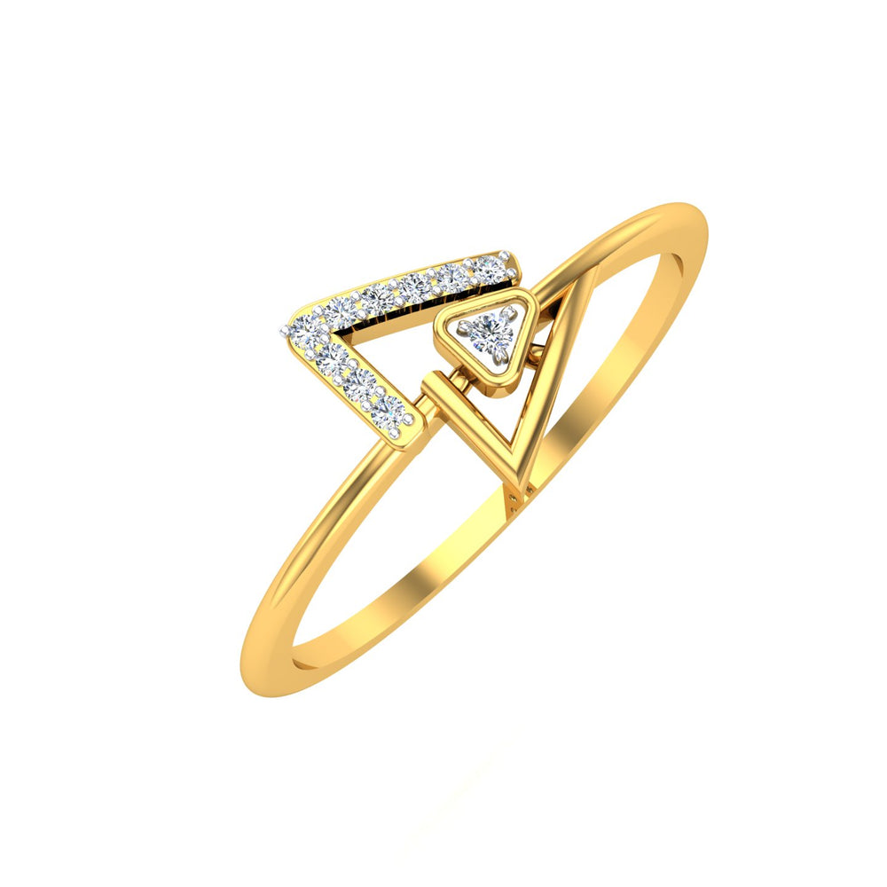 Interlocking Triangle Minimalist Chevron Ring