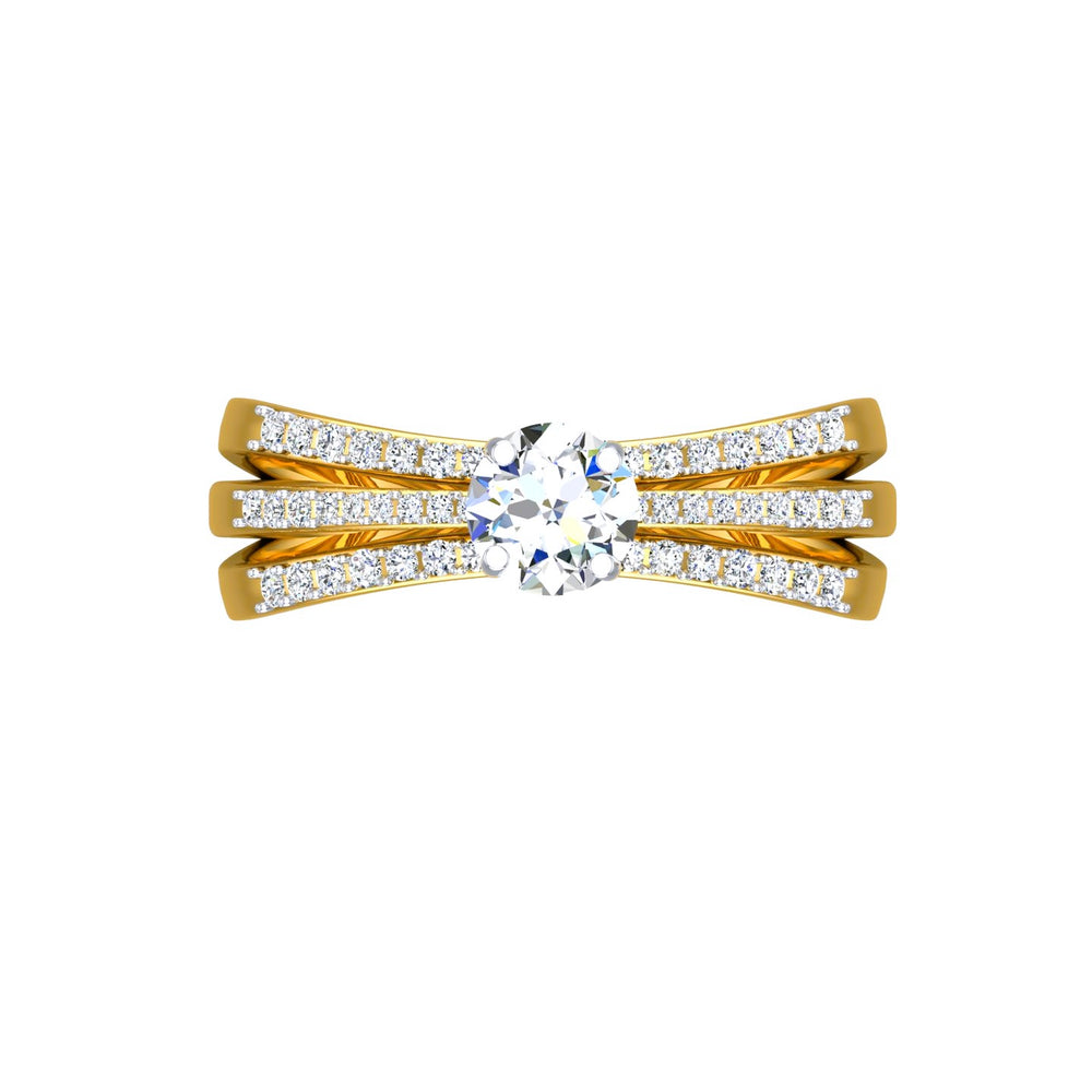 Trinity Crown Solitaire Ring
