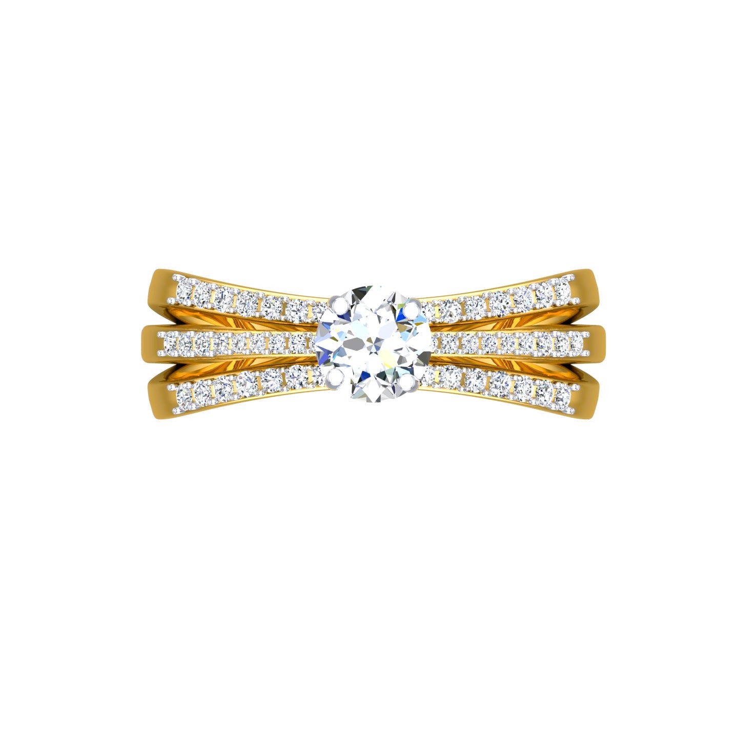 Trinity Crown Solitaire Ring