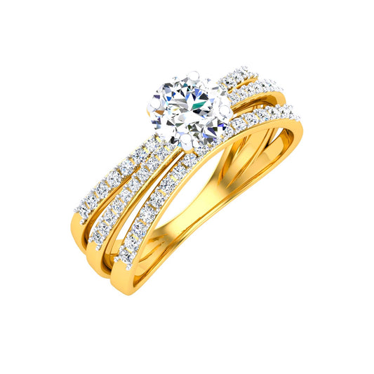 Trinity Crown Solitaire Ring