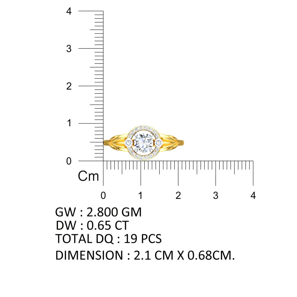 Aurora Halo Solitaire Ring