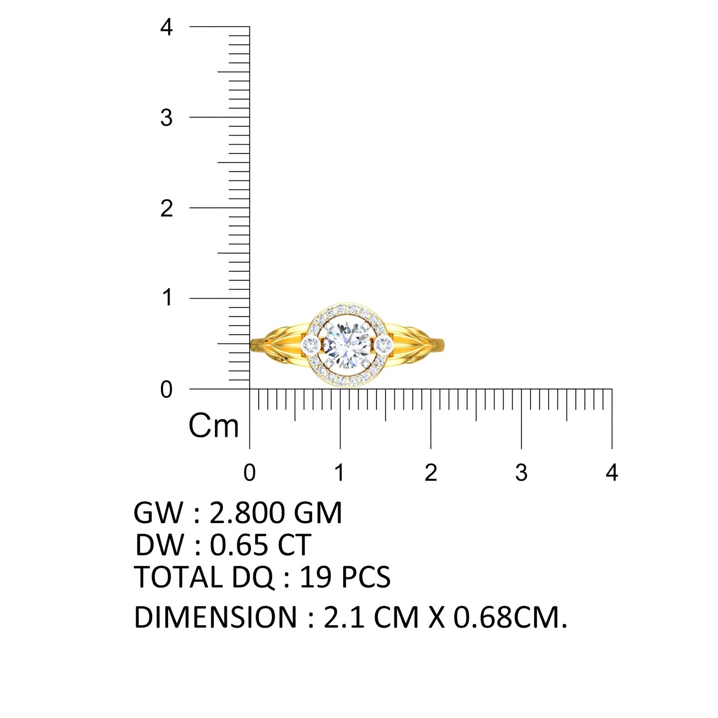 Aurora Halo Solitaire Ring