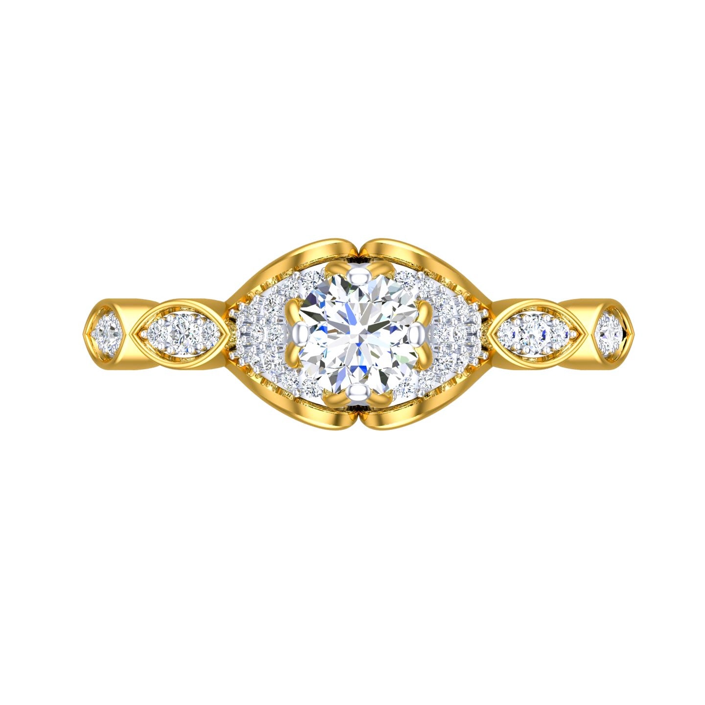 Regal Marquise Halo Solitaire Ring