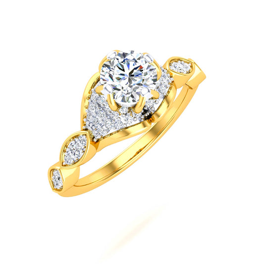 Regal Marquise Halo Solitaire Ring