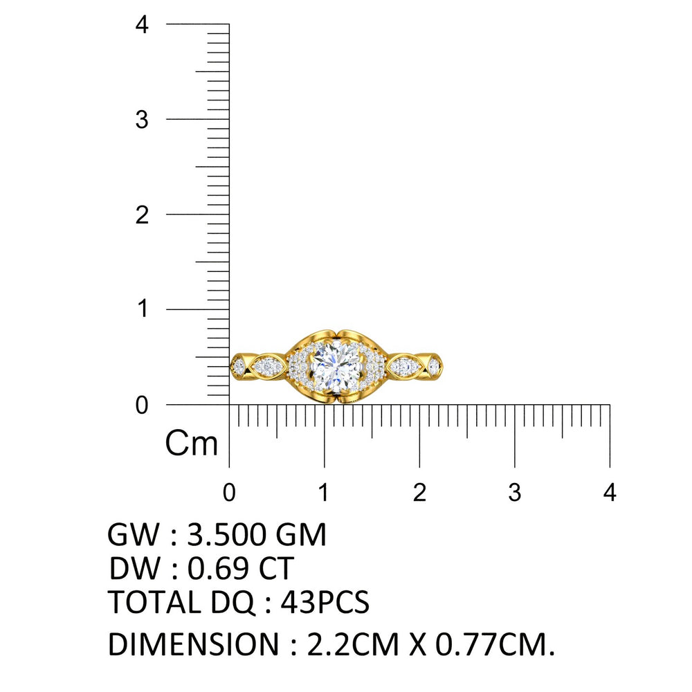 Regal Marquise Halo Solitaire Ring