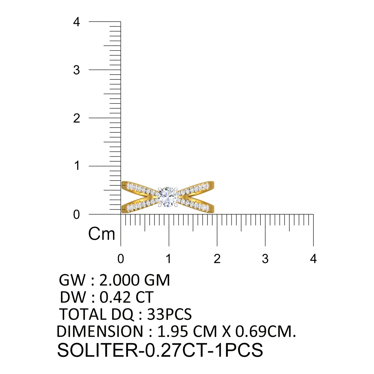 Infinity Cross Solitaire Ring