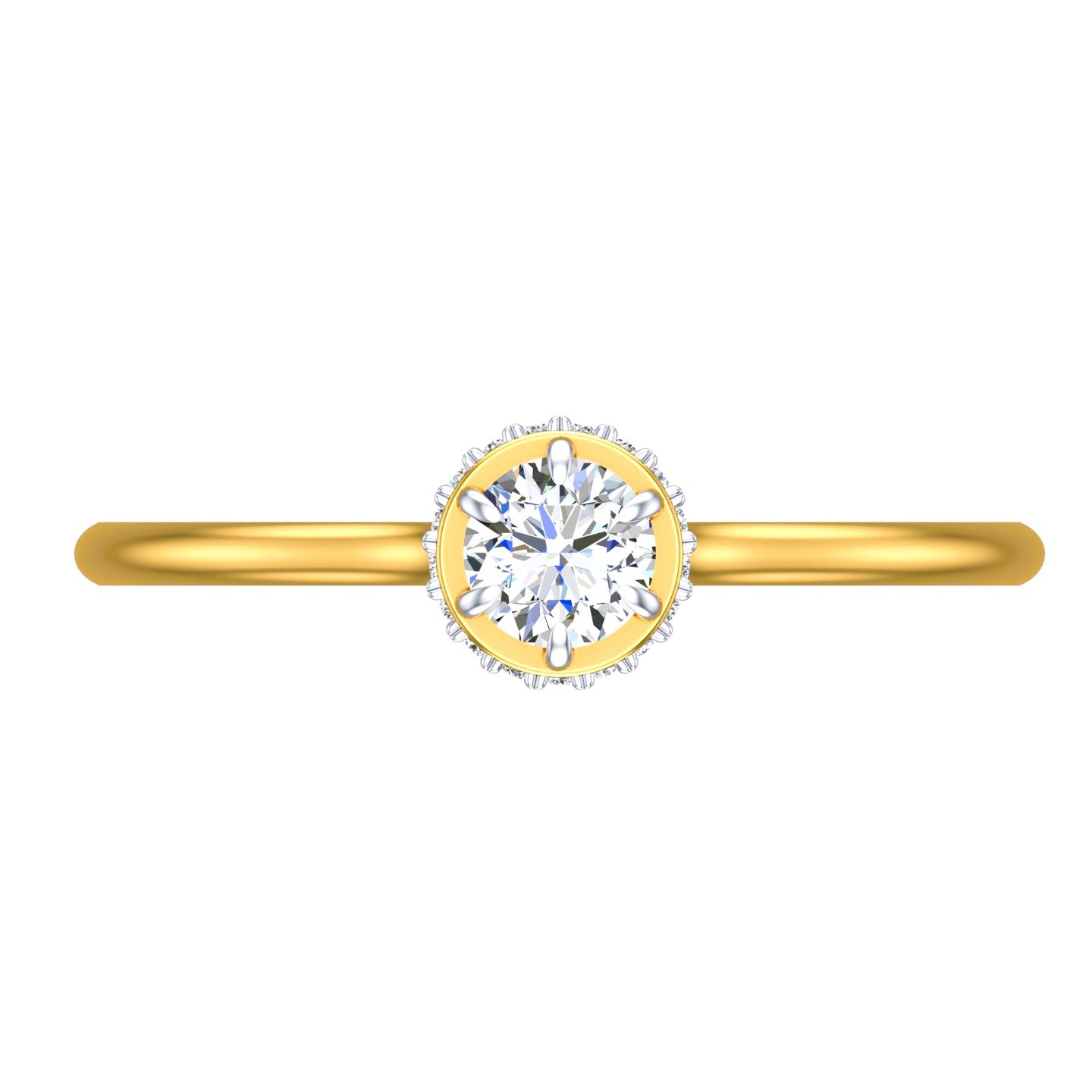 Celestial Halo Solitaire Ring
