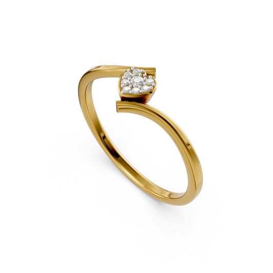 Aurora Leaf Diamond Ring