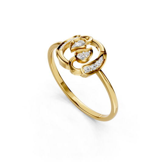 Golden Bloom Diamond Ring