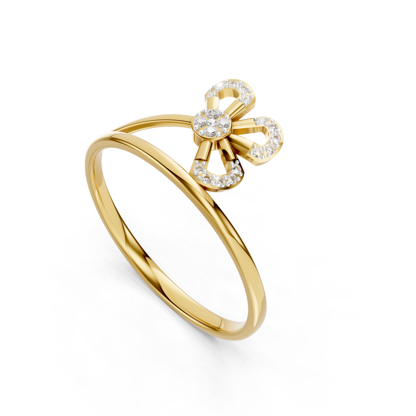 Floral Diamond Open Ring