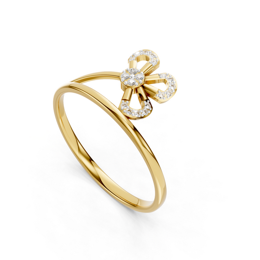 Floral Diamond Open Ring