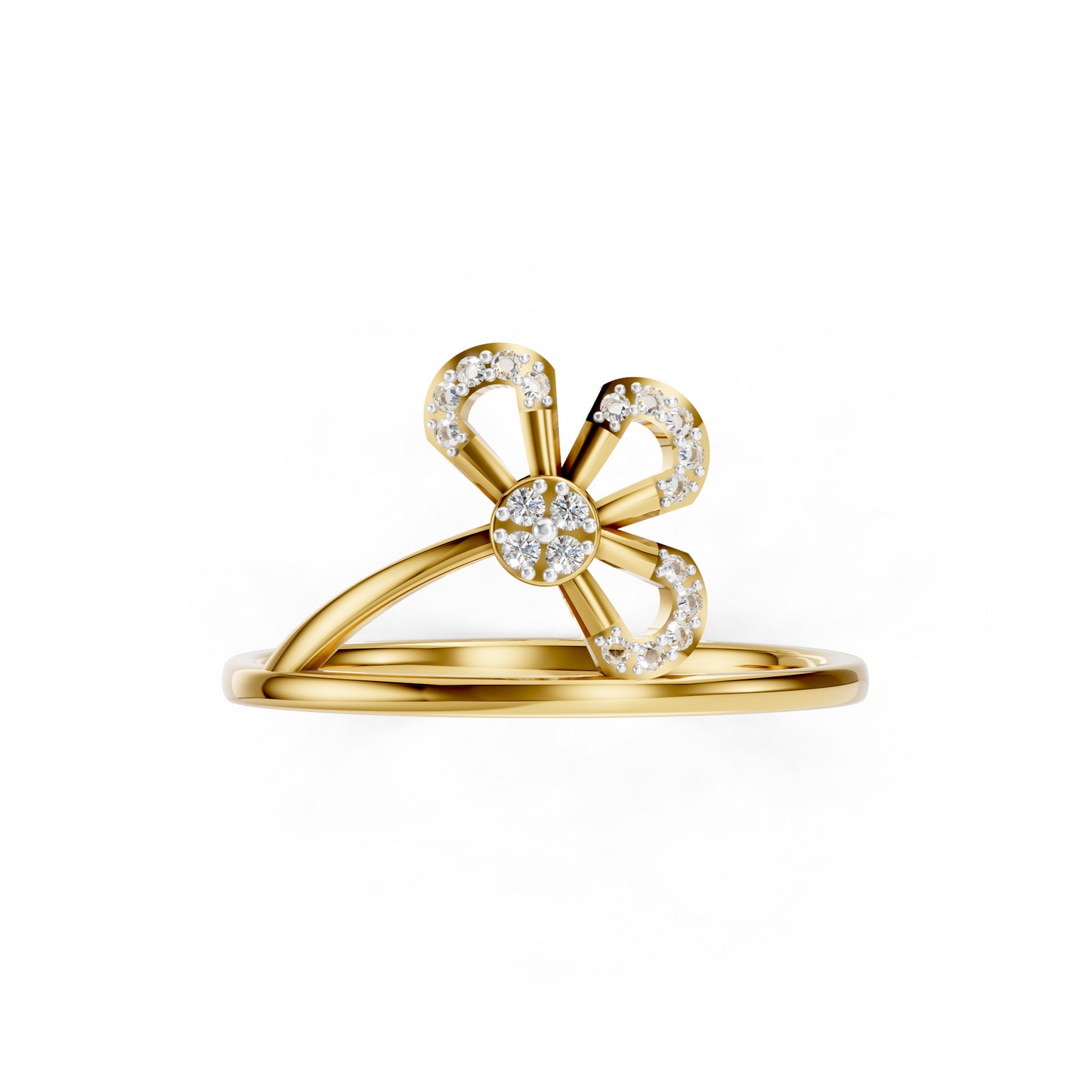 Floral Diamond Open Ring