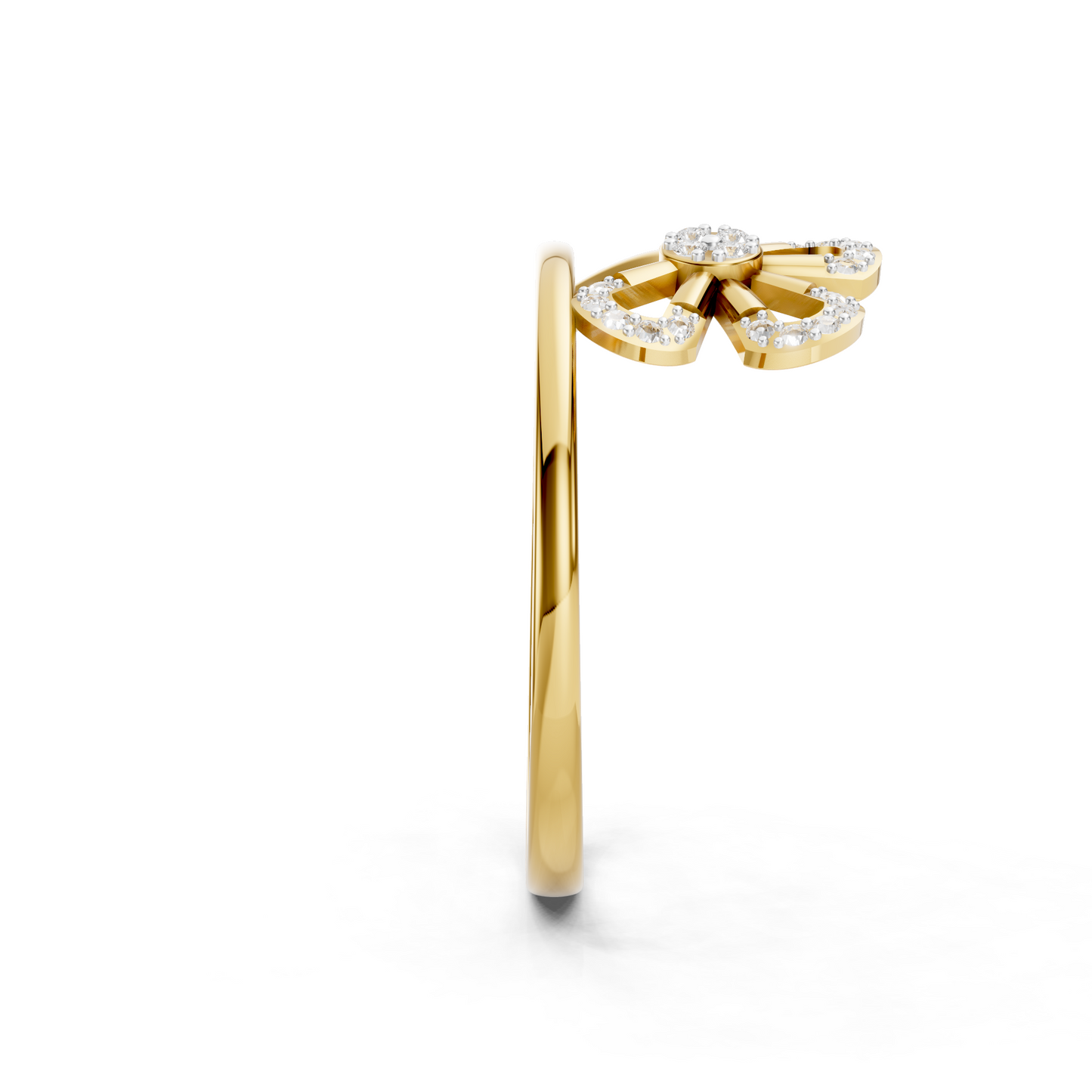 Floral Diamond Open Ring