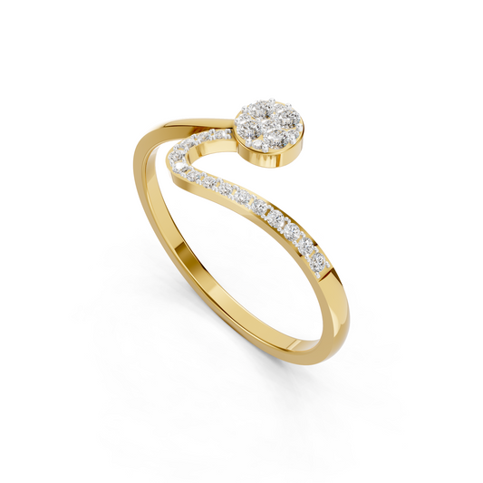 Floral Diamond Twist Ring