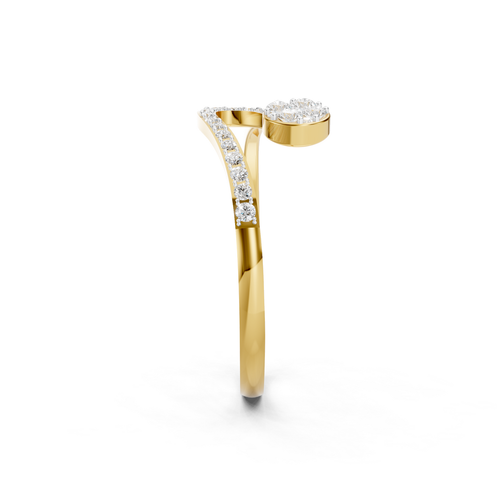 Floral Diamond Twist Ring
